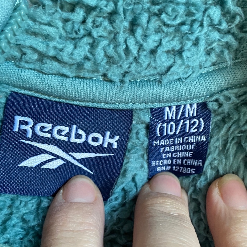 Reebok girls Teal Fleece Zip-Up Hoodie - Picture 6 of 10